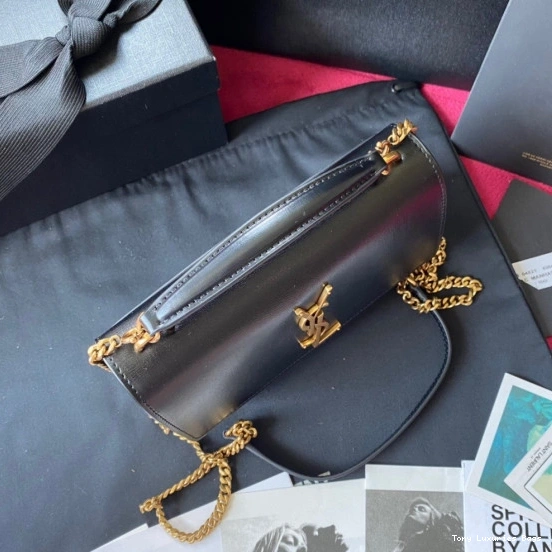 Tony Luxuries CROCODILE-EMBOSSED LEATHER IN YSL SUNSET SHINY 0820